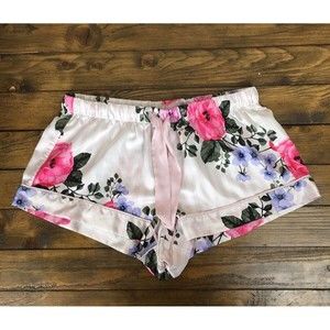 Victorias Secret Womens Pink Floral Lightweight Sleep Short Pajamas size Small